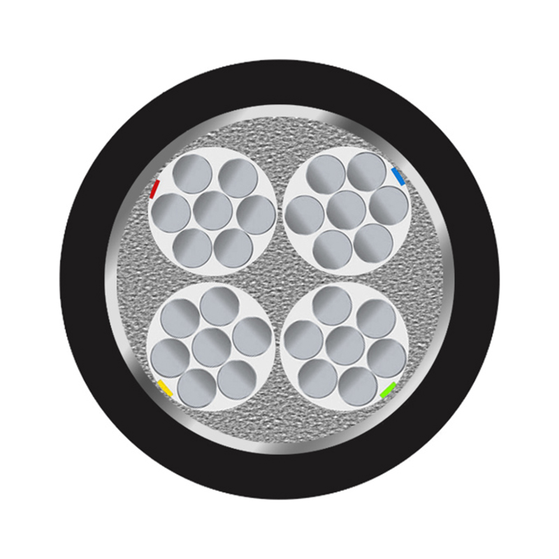 4芯  ZR-YJLV22 4*10mm?--4*400mm? 铝芯交联聚乙烯绝缘聚氯乙烯护套钢带铠装电力电缆